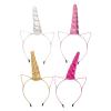 Beaupretty 4pcs Unicorn Headband: Glitter Animal Horn Ear Hair Accessories for Girls Birthday Party Favor, Princess Theme Cosplay and Holiday Decorations view 1