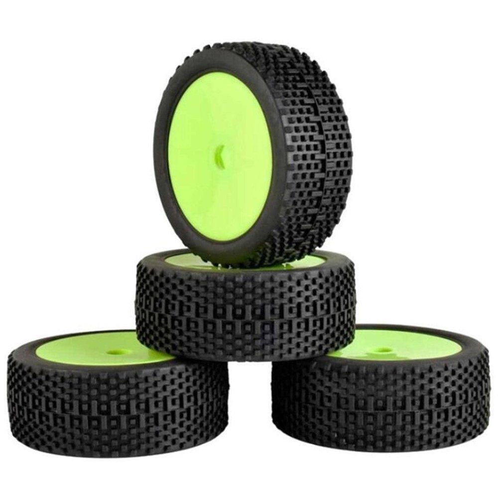 4Pcs Tires Set for Off-Road Car, Green, 17mm Hub