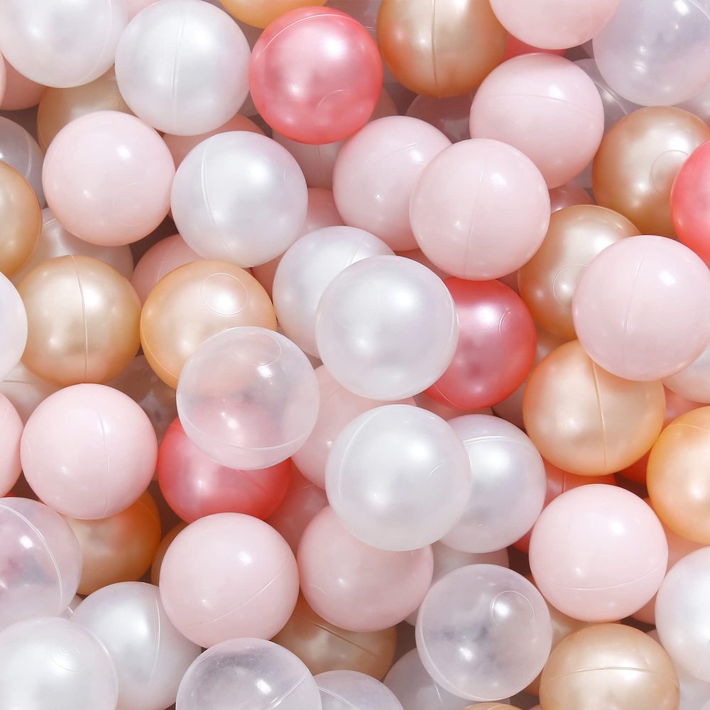 Heopeis Ball Pit Balls Pack of 200 - Round Set BPA Free Phthalate Free Non-Toxic Crush Proof Play Balls Soft Plastic Balls for Toddlers Baby Kids Birthday Pool Tent Party