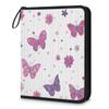 Kuquteed Purple Butterflies Trading Card Binder 9 Pocket 900 Cards Holder Collector Album with 50 Removable Sleeves Gifts for Boys Girls Flowers Dotted Sports Game Cards view 1