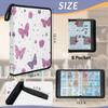 Kuquteed Purple Butterflies Trading Card Binder 9 Pocket 900 Cards Holder Collector Album with 50 Removable Sleeves Gifts for Boys Girls Flowers Dotted Sports Game Cards view 2