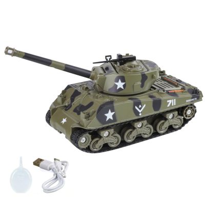DAGIJIRD Simulation Armored Vehicle Model 1:35 Alloy WWII USA M4 Sherman Medium Tank Model with Sound, Light