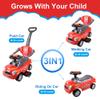 ChromeWheels 3 in 1 Ride on Push Car for Toddlers with Removable Handle/Guardrails/Pedal, Horn, Music, Under Seat Storage (Red) view 2