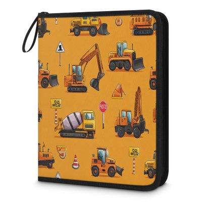 Kuquteed Excavator Truck Trading Card Binder 4 Pocket 400 Cards Holder Collector Album with 50 Removable Sleeves Gifts for Boys Girls Transportation Cars Sports Game Cards
