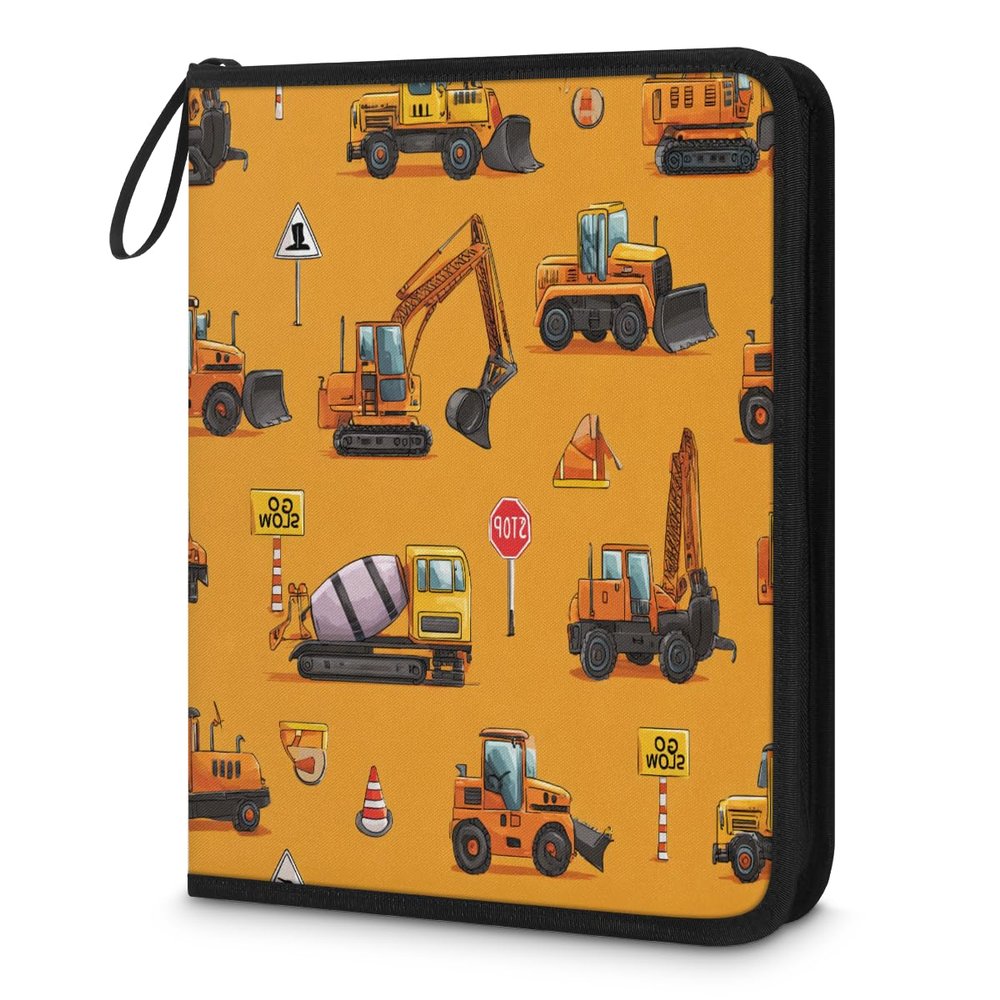 Kuquteed Excavator Truck Trading Card Binder 4 Pocket 400 Cards Holder Collector Album with 50 Removable Sleeves Gifts for Boys Girls Transportation Cars Sports Game Cards