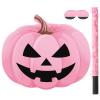 Aoriher Pumpkin Piata Pink Halloween Piata Pink Pumpkin Party Game Set with Bat Stick Blindfold Mask for Halloween Holiday Theme Festival Birthday Party Game Activities Supplies Decoration(Weird) view 1