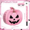 Aoriher Pumpkin Piata Pink Halloween Piata Pink Pumpkin Party Game Set with Bat Stick Blindfold Mask for Halloween Holiday Theme Festival Birthday Party Game Activities Supplies Decoration(Weird) view 2