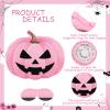 Aoriher Pumpkin Piata Pink Halloween Piata Pink Pumpkin Party Game Set with Bat Stick Blindfold Mask for Halloween Holiday Theme Festival Birthday Party Game Activities Supplies Decoration(Weird) view 3