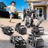 MSKOLER Robot Toys for Kids 3-5 Magnet Transforming Robot 5-in-1 Educational Toys Easy DIY Assembling Vehicle Playsets for Boys and Girls (Black) view 2