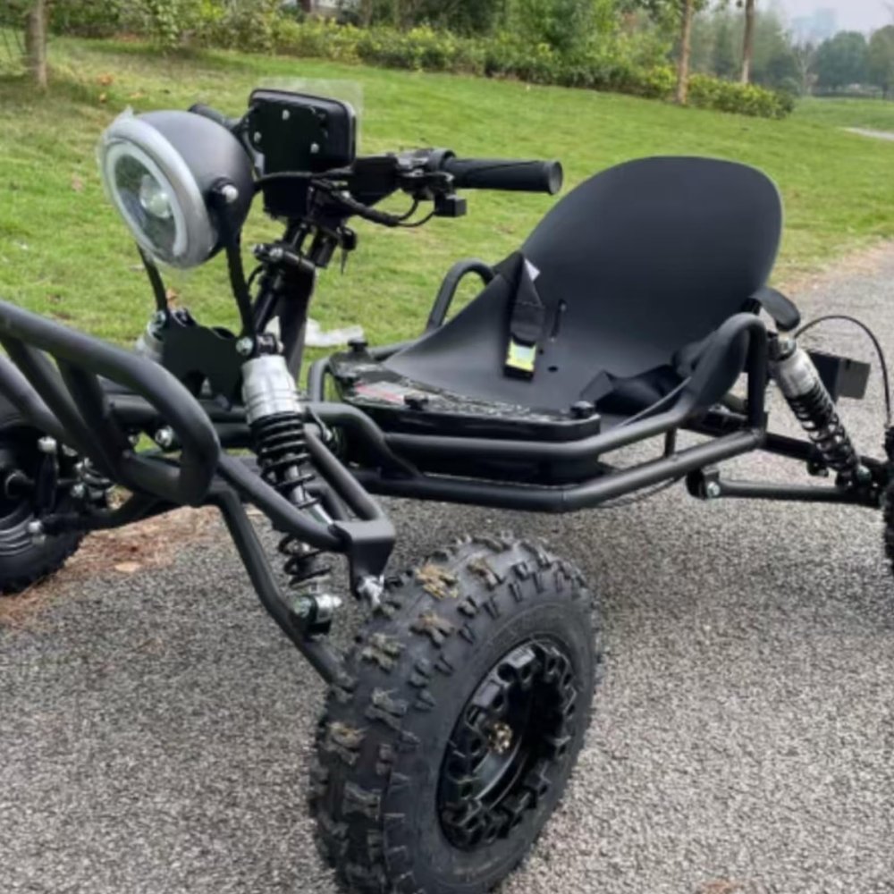 2000W Electric Go Kart for Adults & Kids  Off-Road Karting Machine, 12-25MPH, 6" Alloy Wheels, 10.4Ah (15+ Miles), 270LBS Capacity, Front LED, Charger Included  Black