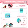 Doctor Kit for Kids 3-5, Toddler Play Set with Rolling Cart, Costume, and Stethoscope, Role Play Kids Doctors Set Educational Birthday Gift for Girls(Pink) view 4