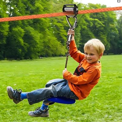GIMPYN Zip Line Slackline Kit for Kids and Adults 65ft Ninja Course Zipline with Pulley, Tree Protectors, 2-in-1 Backyard Outdoor Warrior Training Set
