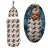 Muishi Black French Bulldog and Tulips Newborn Swaddle Blankets Hat Sets Soft Baby Receiving Blanket Swaddle Sack for Baby Shower Infant Boy Girl Gift view 2