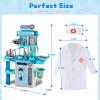 Doctor Kit for Kids 3-5, Toddler Play Set with Rolling Cart, Costume, and Stethoscope, Role Play Kids Doctors Set Educational Birthday Gift for Girls (Blue) view 2