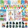 BenLouis Winter Party Favors Set Holiday Themed Coloring Book Classroom Gift Prizes Bulk for Students Kids Christmas Frozen Birthday Goodie Bag Stuffers Pinata Filler (48Set Animals) view 1