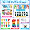 BenLouis Winter Party Favors Set Holiday Themed Coloring Book Classroom Gift Prizes Bulk for Students Kids Christmas Frozen Birthday Goodie Bag Stuffers Pinata Filler (48Set Animals) view 2