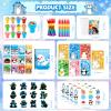 BenLouis Winter Party Favors Set Holiday Themed Coloring Book Classroom Gift Prizes Bulk for Students Kids Christmas Frozen Birthday Goodie Bag Stuffers Pinata Filler (48Set Animals) view 3