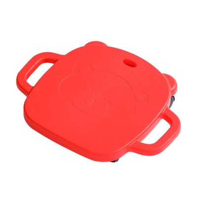 Aosekaa Sports Sports Board with Handles Sit Down Board Motor Skills with Casters Sensory Training Equipment for Homeschool Gym, red