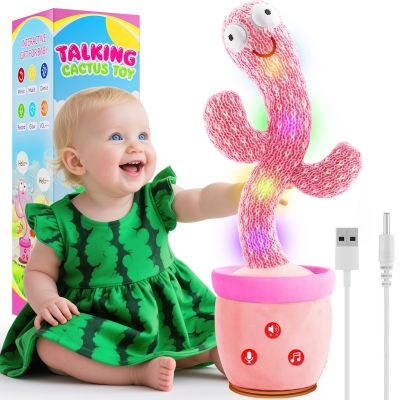 Rechargeable Dancing Talking Cactus Toy Mimics Back, Mimicking Singing Cactus Baby Toy, Educational Learning Baby Toys w/ 51 English Songs for Babies, Baby Girl Toys, Valentines Day Gifts for Kids