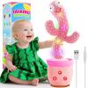 Rechargeable Dancing Talking Cactus Toy Mimics Back, Mimicking Singing Cactus Baby Toy, Educational Learning Baby Toys w/ 51 English Songs for Babies, Baby Girl Toys, Valentines Day Gifts for Kids view 1