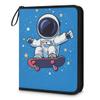 Kuquteed Cartoon Astronaut Trading Card Binder 4 Pocket 400 Cards Holder Collector Album with 50 Removable Sleeves Gifts for Boys Girls Skateboar Stars Sports Game Cards view 1