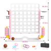 KORIMEFA Giant 4-in-a-Row Game - Jumbo 4 to Score Family Yard Game Set for Kids Adults, Height Adjustable with Golf Accessory, Pink with Bag view 2
