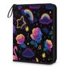 Kuquteed Cartoon Rose Trading Card Binder 4 Pocket 400 Cards Holder Collector Album with 50 Removable Sleeves Gifts for Boys Girls Neon Stars Rainbow Sports Game Cards view 1