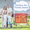 KORIMEFA Giant 4-Connect Jumbo Yard Game  4-in-1 Adjustable Height Outdoor Ring Toss & Lawn Game Set with 42 Jumbo Rings, Golf, Basketball  Family Fun (Blue) view 3