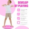 Seenelling Kids Maze Balance Board Plastic Wobble Rocker Balance Board with Mini Balls Load 170lb for Balancing Exercise Equipment Game Boys Girls Physical Therapy 18.5 x 14.57 Inch(Pink,Round) view 3