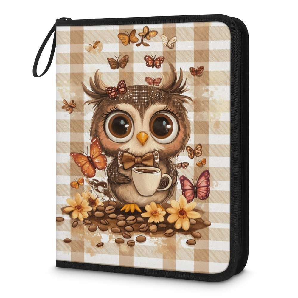 Kuquteed Cute Owl Trading Card Binder 4 Pocket 400 Cards Holder Collector Album with 50 Removable Sleeves Gifts for Boys Girls Birds Butterfly Sports Game Cards