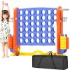KORIMEFA Giant 4-in-a-Row Game - Jumbo 4 to Score Family Yard Game Set for Kids Adults, Height Adjustable with Golf Accessory, Orange with Bag view 1