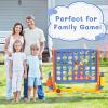 KORIMEFA Giant 4-in-a-Row Game - Jumbo 4 to Score Family Yard Game Set for Kids Adults, Height Adjustable with Golf Accessory, Orange with Bag view 3