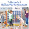 KORIMEFA Giant 4-in-a-Row Game - Jumbo 4 to Score Family Yard Game Set for Kids Adults, Height Adjustable with Golf Accessory, Orange with Bag view 4