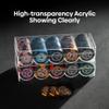sharkplay Poker Chip Holder Tray Racks with Lid Clear Acrylic Chips Rack Case with Cover Each Can Hold 100 Chips 1 Pack view 4