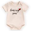 hrcfbk Pregnancy Announcement Baby Bodysuit Coming Soon Romper Newborn Infant Reveal Idea&Surprise Gift(Beige 3,3-6Months) view 1