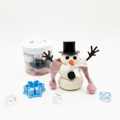 Art of Dough Snowman Sensory Play Kit for Kids  6oz Homemade Play Dough Jar with Winter Accessories, Fine Motor Preschool Activity, Creative Holiday Toy for Ages 3+