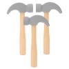 BUTIFULSIC 3pcs Kids Wooden Hammer Toy Simulation Mallet Tool Wood Construction Toy Pretend Play Maintenance Tools for Birthday Party Games
