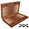19 Turkish Backgammon Sets for Adults  Ebony&Leather XXL Size  Brown  Premium Checkers and Dice Set,Travel Backgammon Set&Classic Board Games for 2 Players view 1