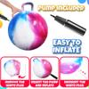 Bedwina Hopper Ball with Handle for Kids 18-inch (45cm) Bouncy Balls for Kids, Jumping Kangaroo Hippity Hop, Hopping Sit and Spin with Handle with Hand Pump, Marble Blue/Red/White view 2