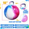 Bedwina Hopper Ball with Handle for Kids 18-inch (45cm) Bouncy Balls for Kids, Jumping Kangaroo Hippity Hop, Hopping Sit and Spin with Handle with Hand Pump, Marble Blue/Red/White view 3