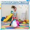 Bedwina Hopper Ball with Handle for Kids 18-inch (45cm) Bouncy Balls for Kids, Jumping Kangaroo Hippity Hop, Hopping Sit and Spin with Handle with Hand Pump, Marble Blue/Red/White view 4