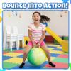 Bedwina Hopper Ball with Handle for Kids 22-inch (55cm) Bouncy Balls for Kids, Jumping Kangaroo Hippity Hop, Hopping Sit and Spin with Handle with Hand Pump, Marble Green & Yellow view 4
