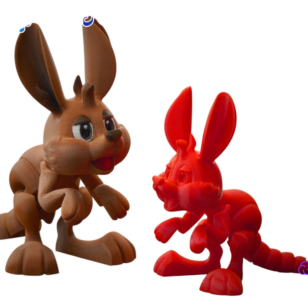 Baby Kangaroo Figurine  Articulated 3D Printed DIY Paintable Model for Desk Display, Craft Projects & Collectible Dcor  3D Printed in Canada
