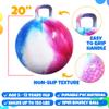 Bedwina Hopper Ball with Handle for Kids 20-inch (50cm) Bouncy Balls for Kids, Jumping Kangaroo Hippity Hop, Hopping Sit and Spin with Handle with Hand Pump, Marble Blue/Red/White view 3