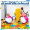 Bedwina Hopper Ball with Handle for Kids 20-inch (50cm) Bouncy Balls for Kids, Jumping Kangaroo Hippity Hop, Hopping Sit and Spin with Handle with Hand Pump, Marble Blue/Red/White view 4