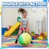Bedwina Hopper Ball with Handle for Kids 18-inch (45cm) Bouncy Balls for Kids, Jumping Kangaroo Hippity Hop, Hopping Sit and Spin with Handle with Hand Pump, Marble Green & Yellow view 4