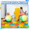 Bedwina Hopper Ball with Handle for Kids 20-inch (50cm) Bouncy Balls for Kids, Jumping Kangaroo Hippity Hop, Hopping Sit and Spin with Handle with Hand Pump, Marble Green & Yellow view 4
