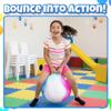 Bedwina Hopper Ball with Handle for Kids 22-inch (55cm) Bouncy Balls for Kids, Jumping Kangaroo Hippity Hop, Hopping Sit and Spin with Handle with Hand Pump, Marble Blue/Red/White view 4
