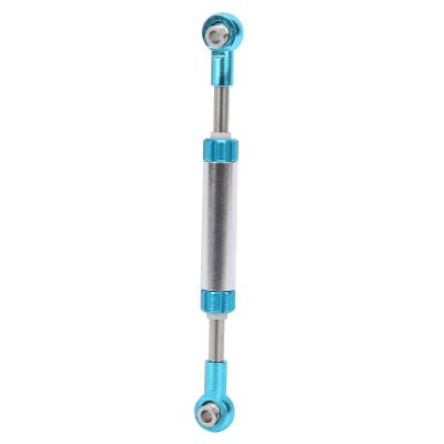 Alomejor Adjustable Aluminum Alloy Servo Steering Rod for Axial SCX10 RC Crawler, Silver Blue RC Car Link Rod for Stability Improvement (84-90mm)