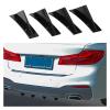 4pcs Car Universal Triangular Rear Bumper Diffuser Spoiler Protector Carbon Fiber Chassis Lip Decoration(Black curved) view 2